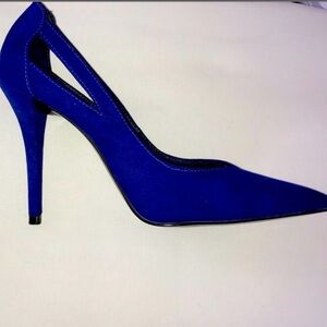 Zara Trafaluc Royal Blue Suede d'orsay Stiletto Heels size 37